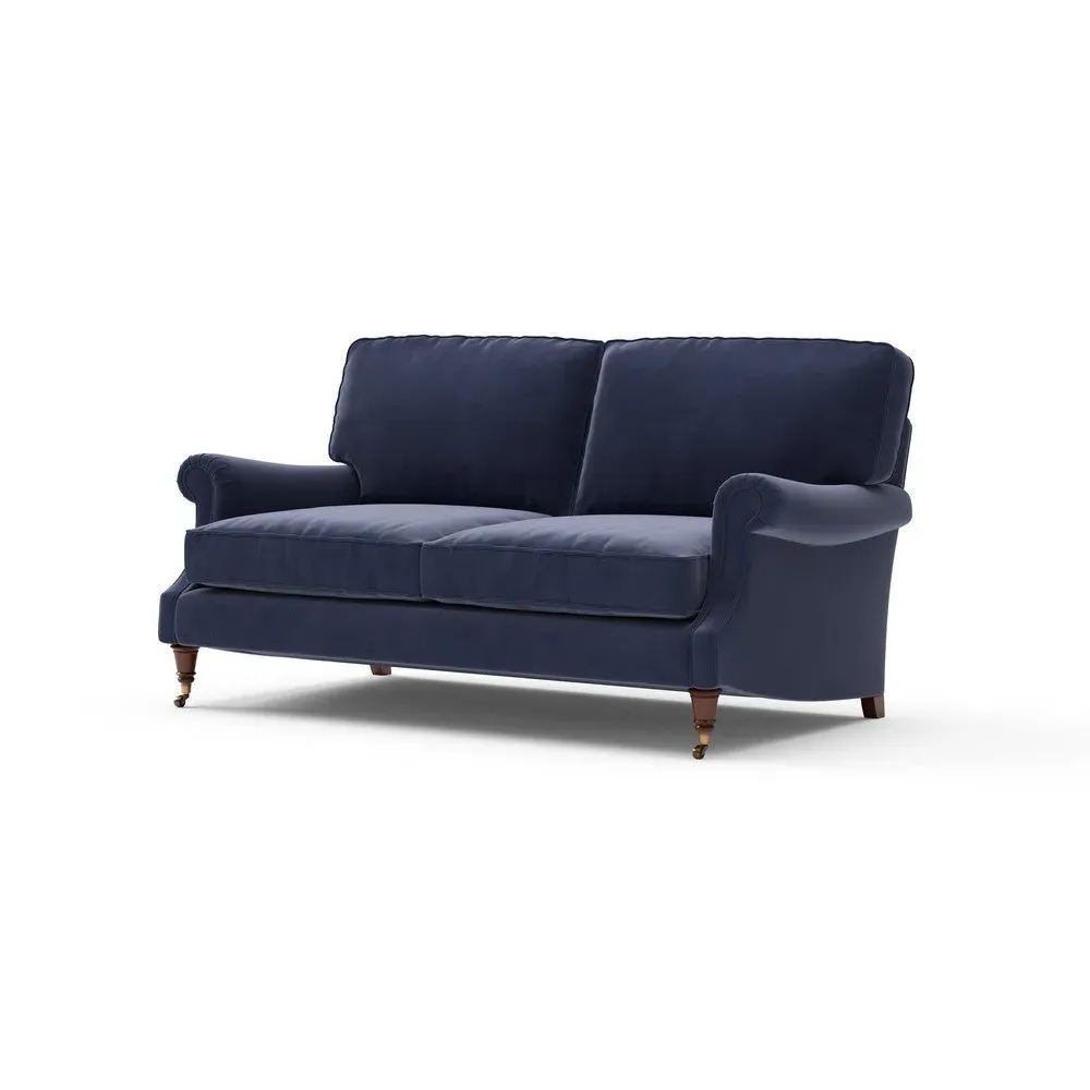 Taylor High Back 3-Seater Sofa - Deep Blue, Matt Velvet