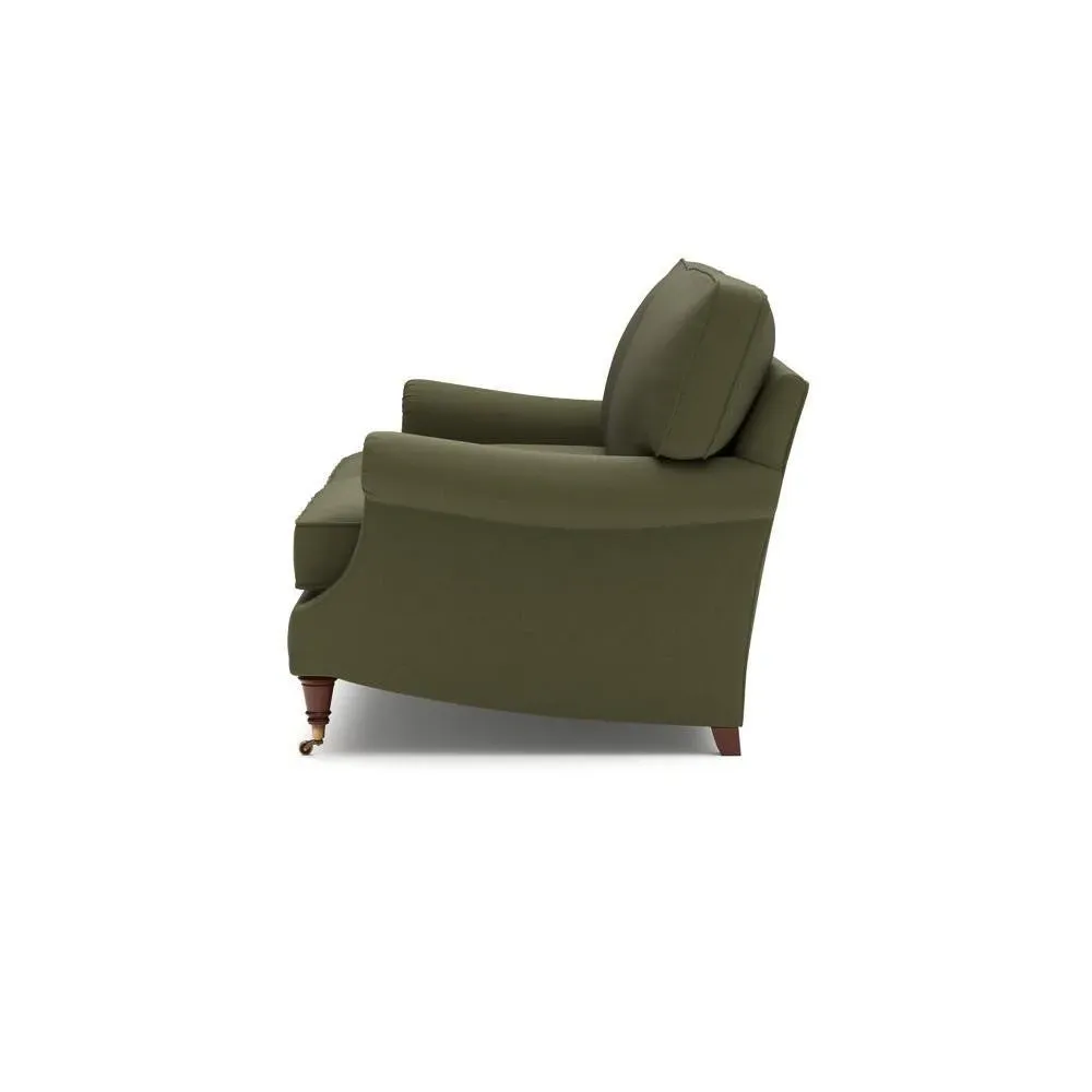 Taylor High Back 3-Seater Sofa - Forest Green, Linen Mix