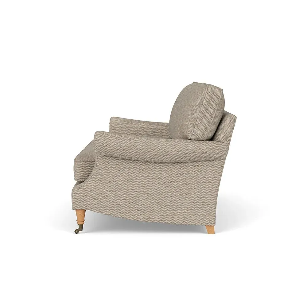 Taylor High Back 3-Seater Sofa - Natural, Herringbone Weave