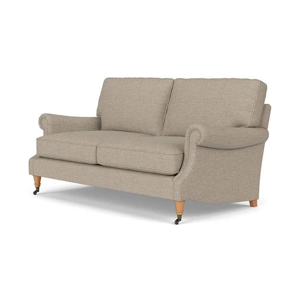 Taylor High Back 3-Seater Sofa - Natural, Herringbone Weave