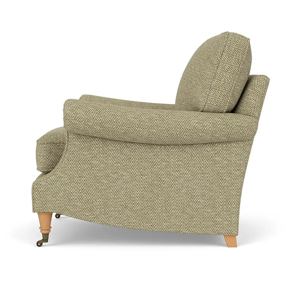 Taylor High Back Armchair - Apple, Herringbone Weave