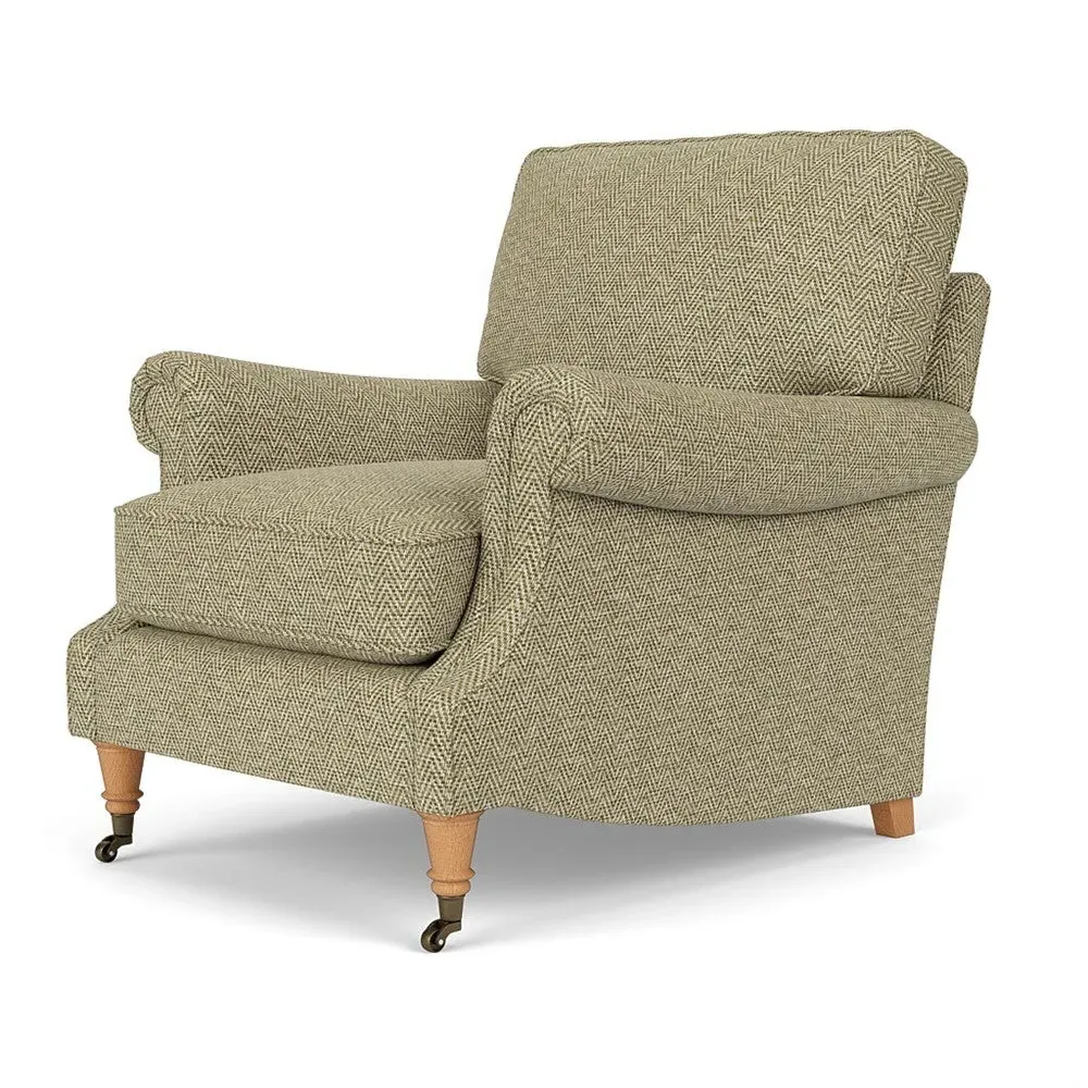 Taylor High Back Armchair - Apple, Herringbone Weave