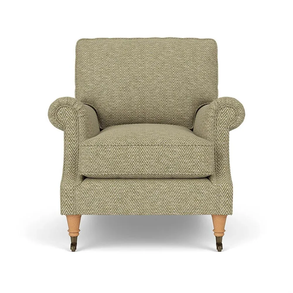 Taylor High Back Armchair - Apple, Herringbone Weave image