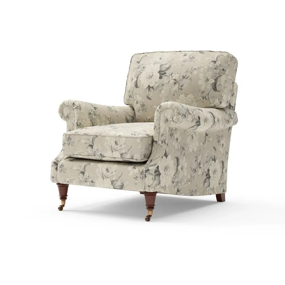 Taylor High Back Armchair - Clay, Broadway Floral