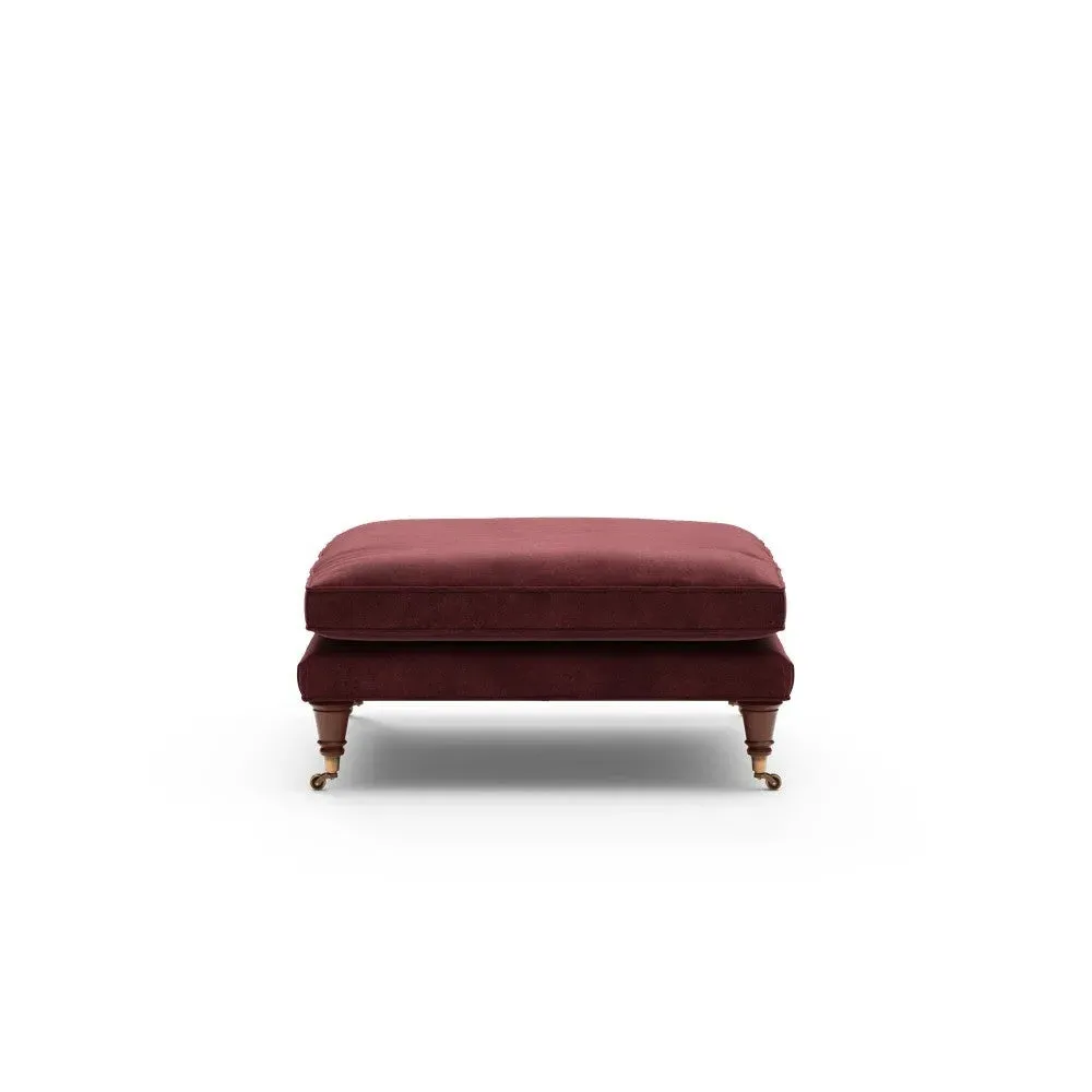 Foot Stool - Dark Rosehip, Matt Velvet