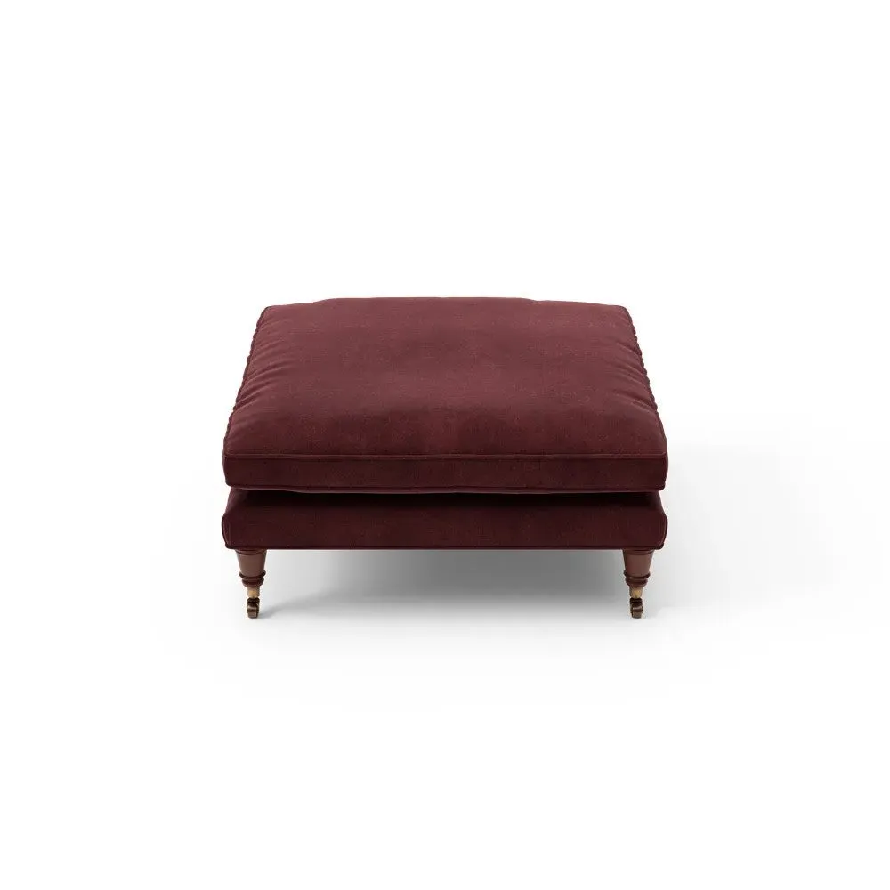 Foot Stool - Dark Rosehip, Matt Velvet