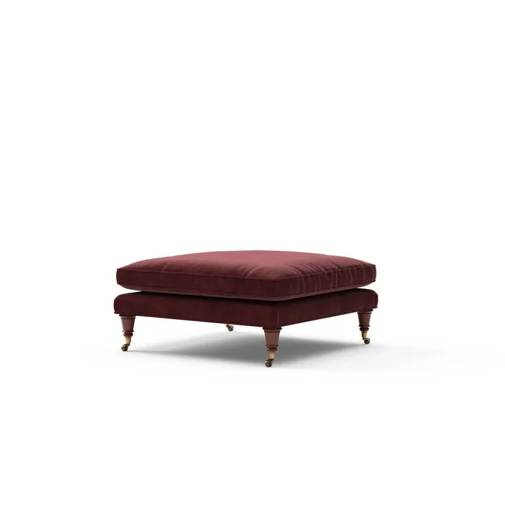 Foot Stool - Dark Rosehip, Matt Velvet