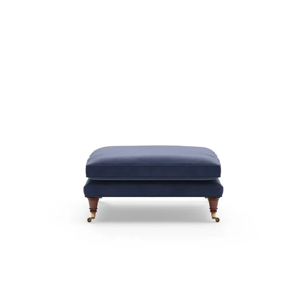 Foot Stool - Deep Blue, Matt Velvet