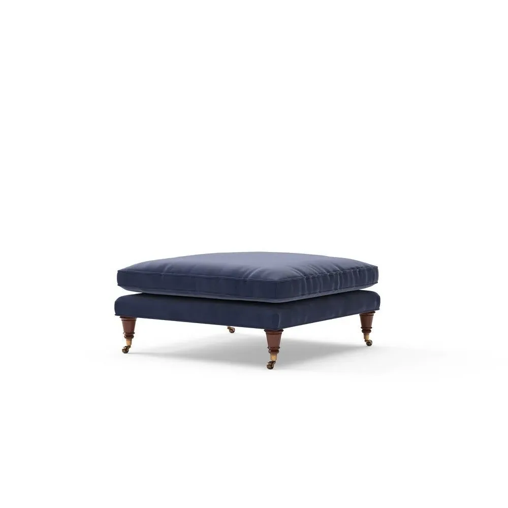 Foot Stool - Deep Blue, Matt Velvet