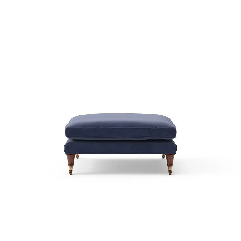Foot Stool - Deep Blue, Matt Velvet