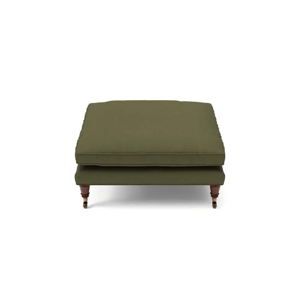 Foot Stool - Forest Green, House Linen Mix