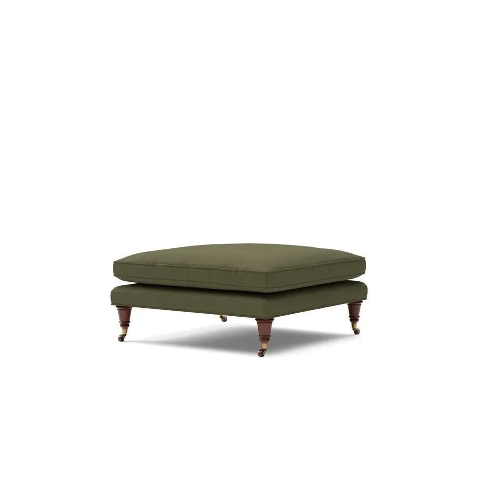 Foot Stool - Forest Green, House Linen Mix