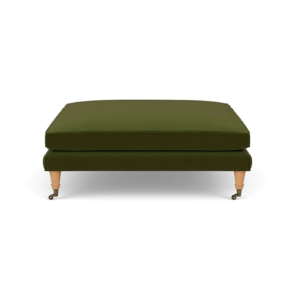 The Cotswold Company Foot Stool - Forest Green, Matt Velvet, image 4