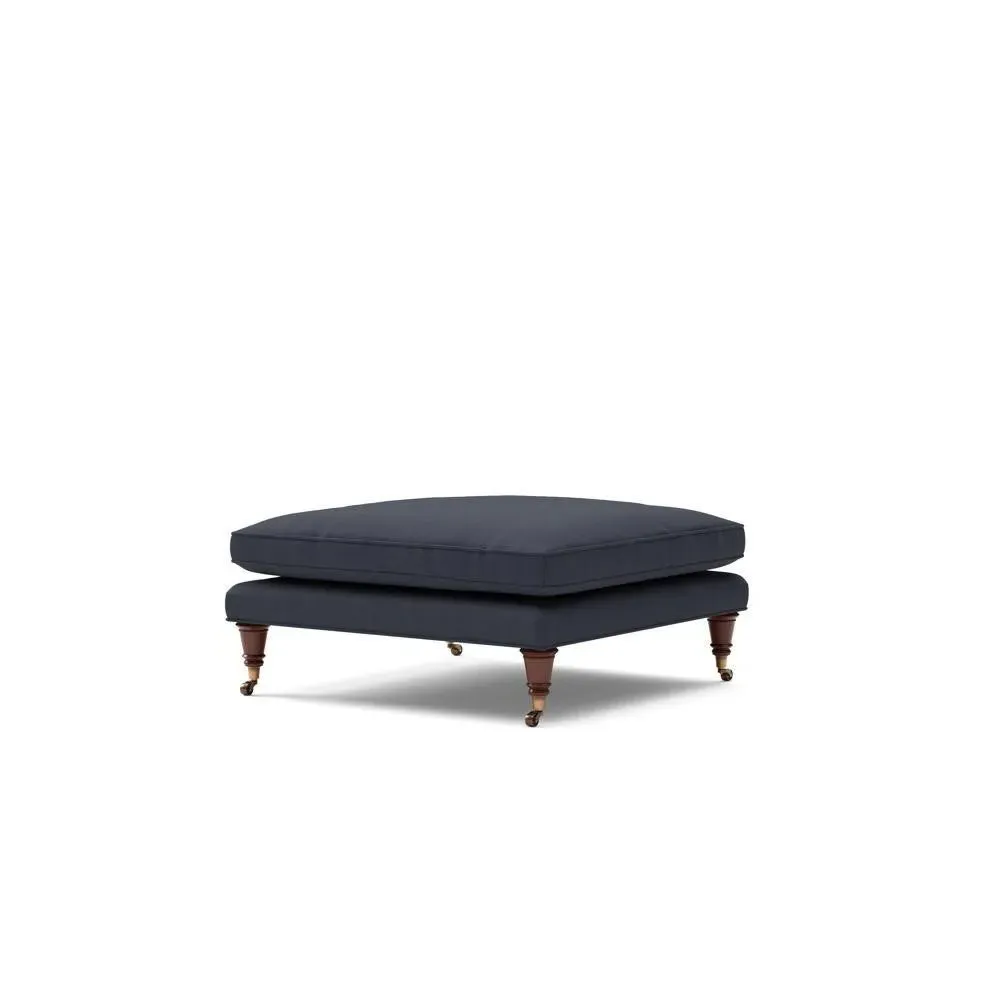 Foot Stool - Ink, House Linen Mix