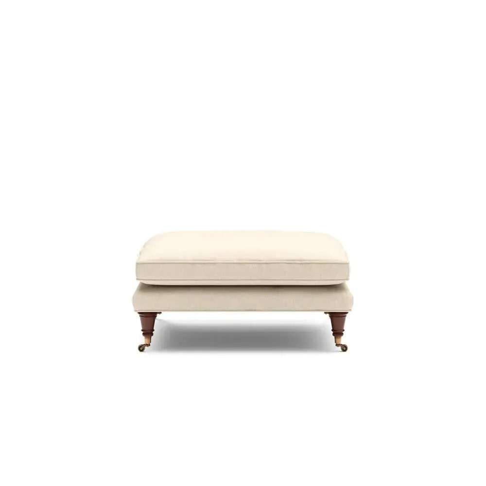 Foot Stool - Lily White, House Linen Mix