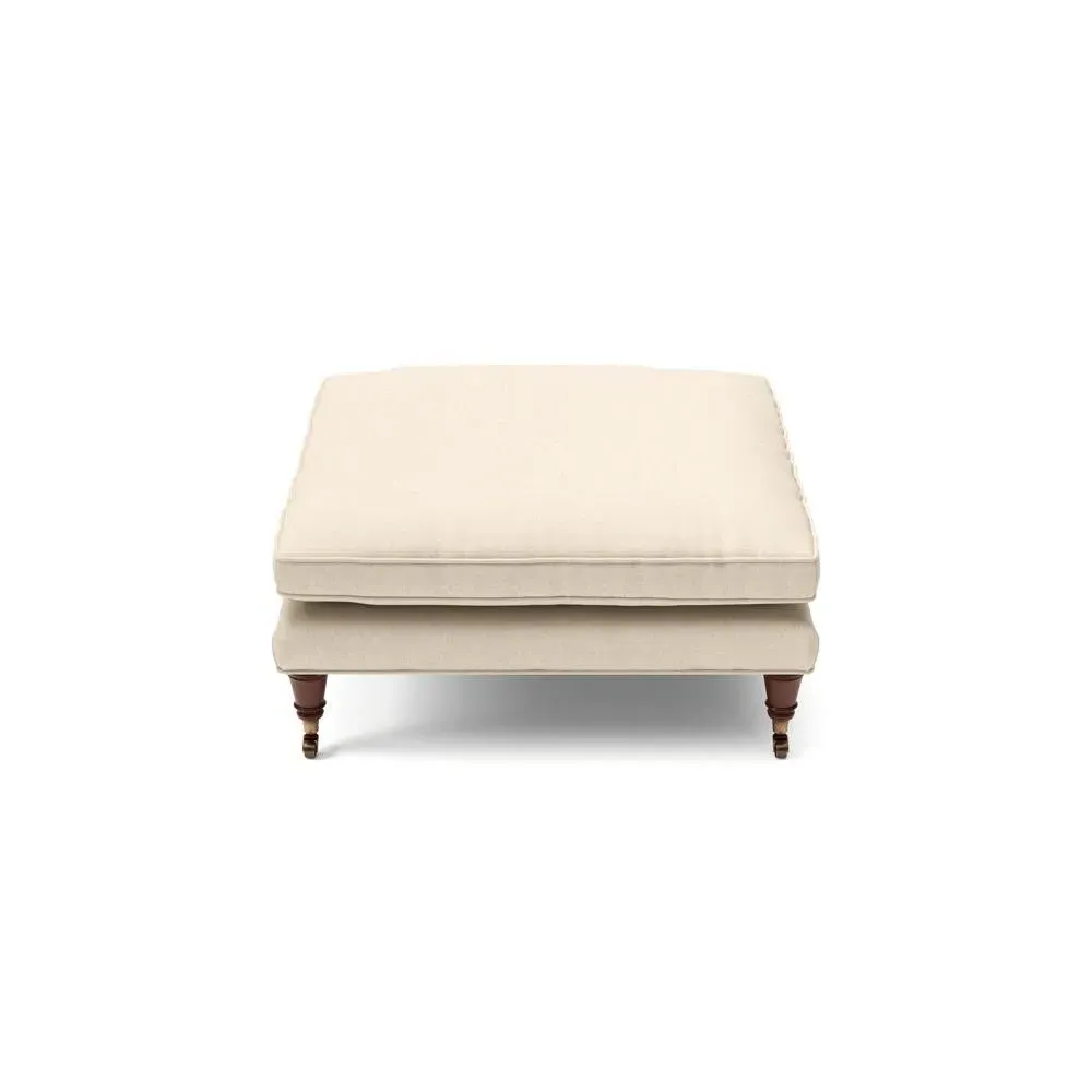Foot Stool - Lily White, House Linen Mix