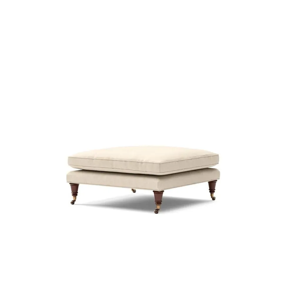 Foot Stool - Lily White, House Linen Mix
