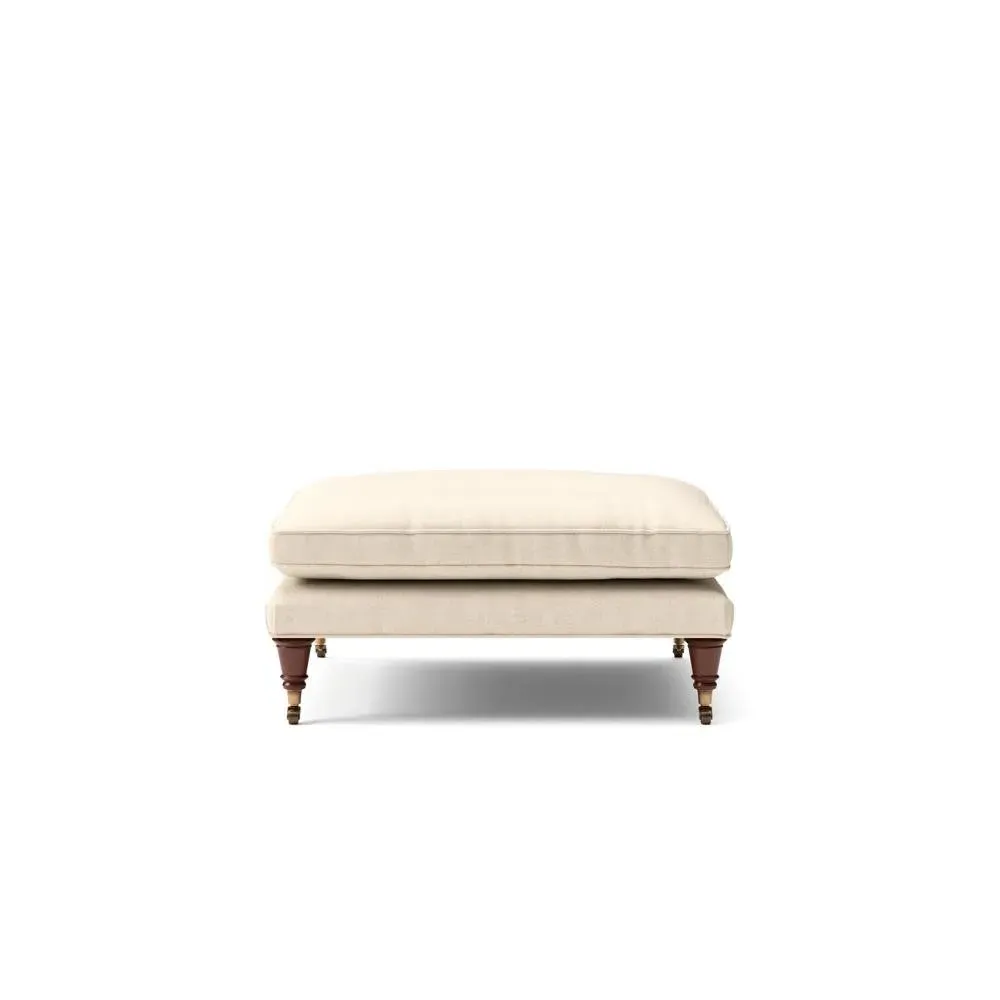 Foot Stool - Lily White, House Linen Mix