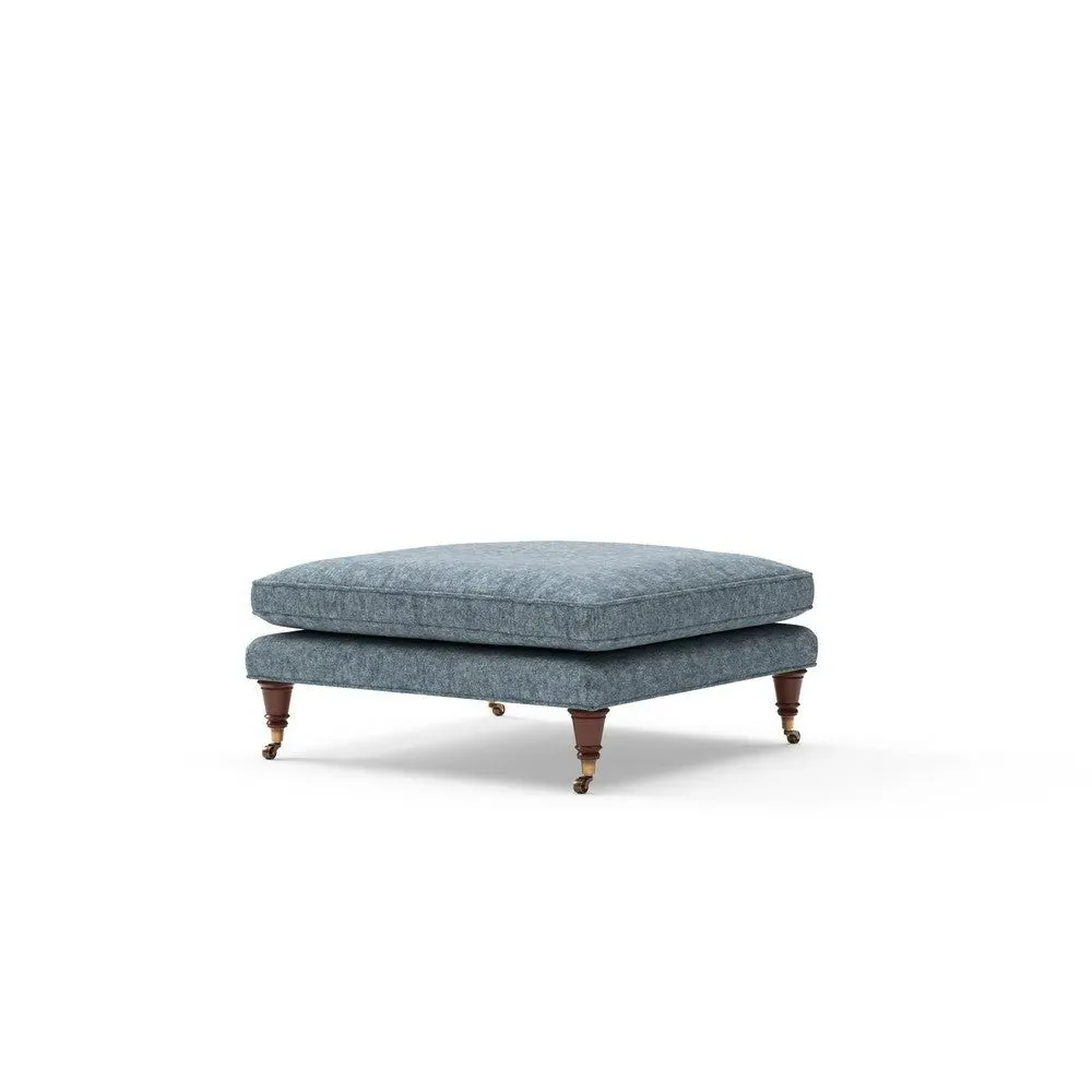 Foot Stool - Mid Blue, Aquaclean Oxford