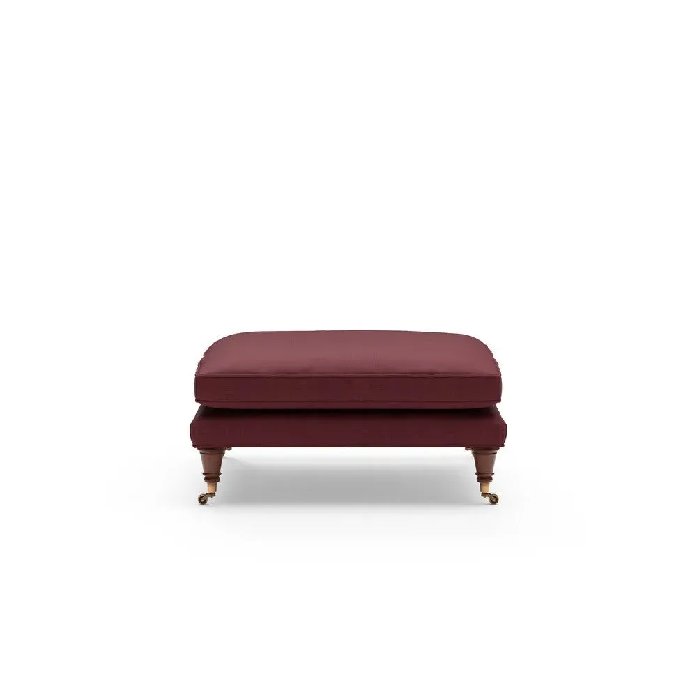 Foot Stool - Rosehip Red, House Linen Mix