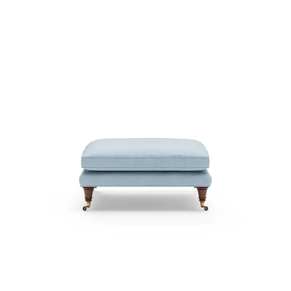 Foot Stool - Sky Blue, House Linen Mix