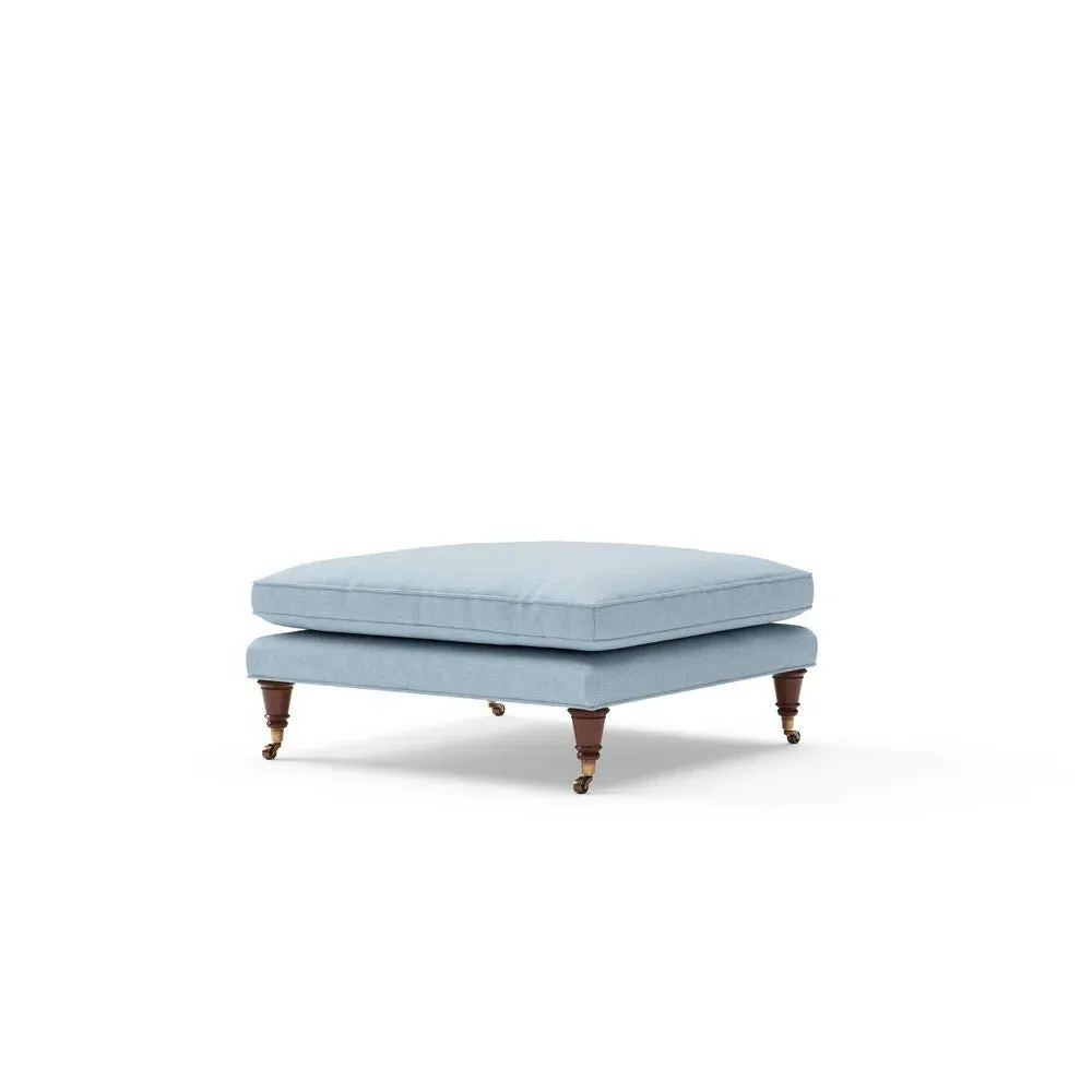 Foot Stool - Sky Blue, House Linen Mix