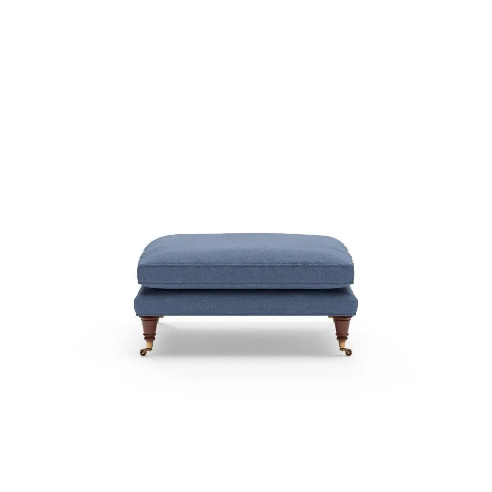 Small Foot Stool - Dark Blue, Chunky Cotton