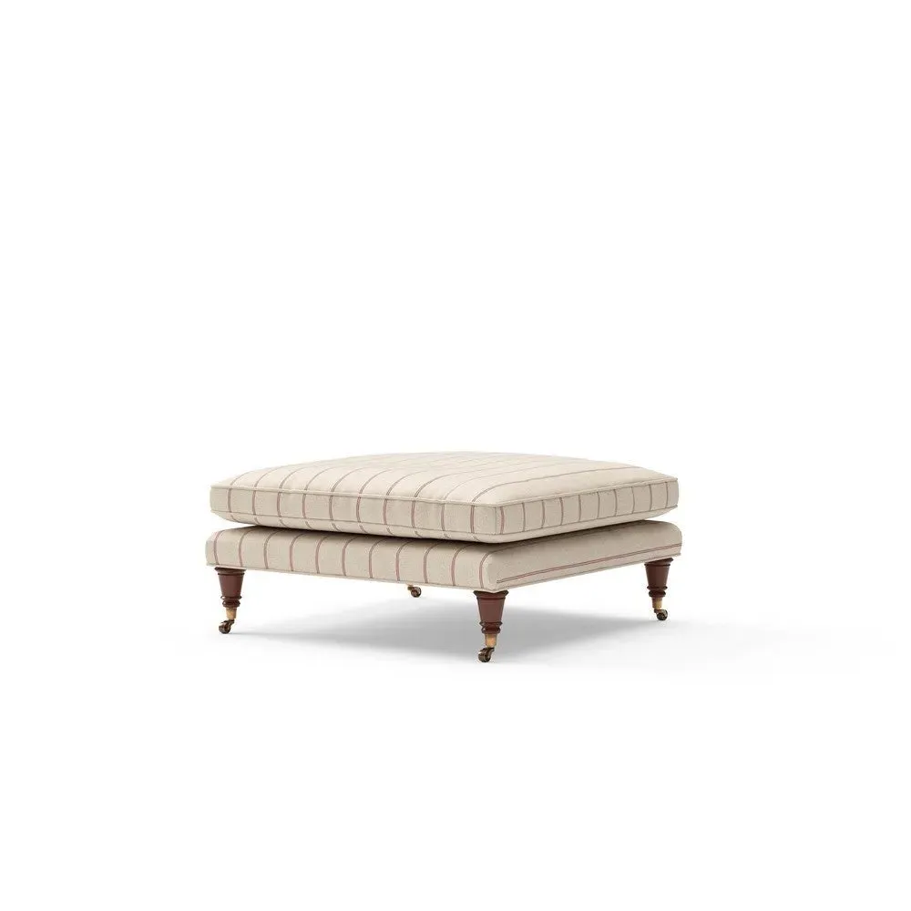 Taylor Small Foot Stool - Raspberry, Compton Stripe