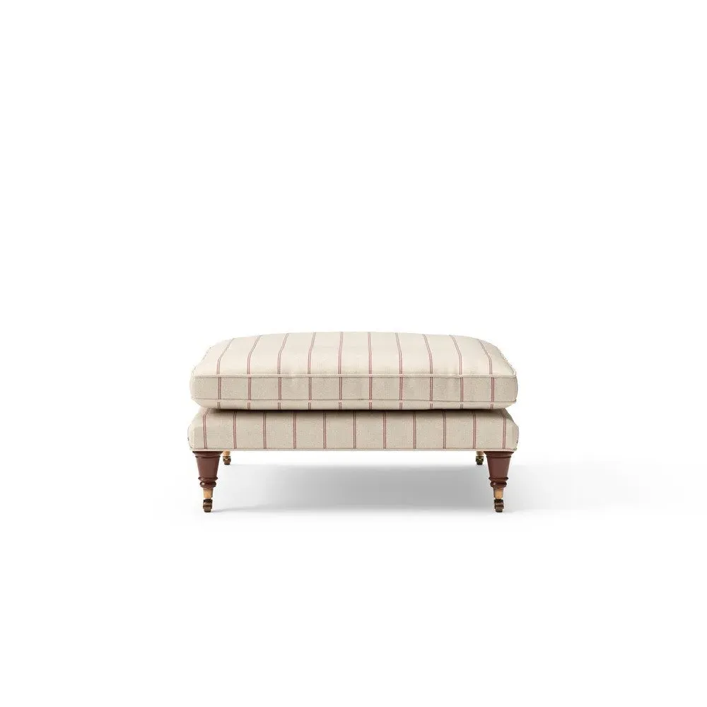 Taylor Small Foot Stool - Raspberry, Compton Stripe