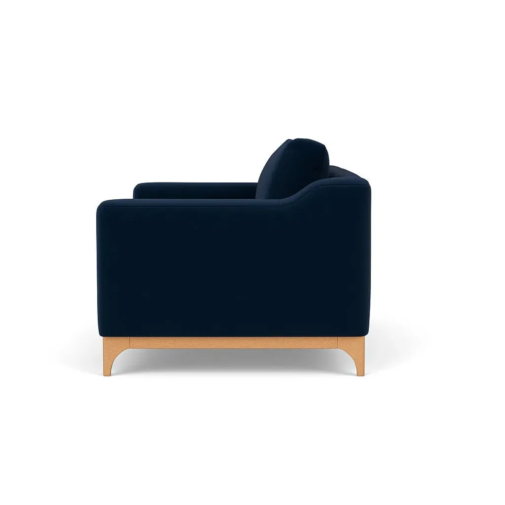 2-Seater Sofa - Deep Blue, Matt Velvet
