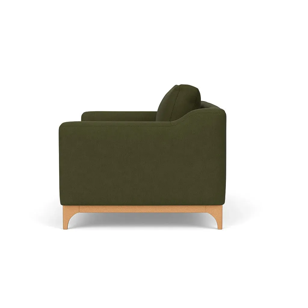 2-Seater Sofa - Forest Green, Linen Mix