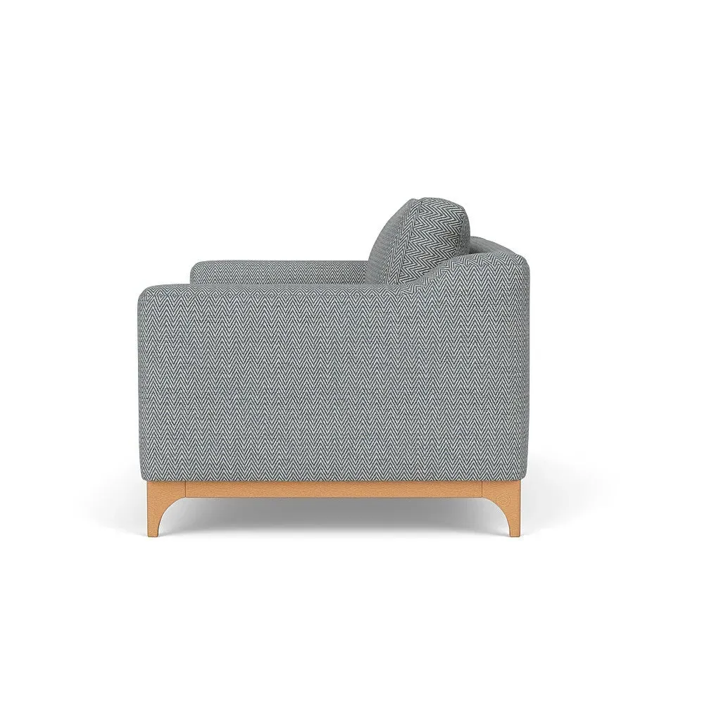 2-Seater Sofa - Navy, Herringbone Weave