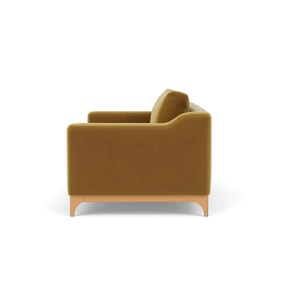 3-Seater Sofa - Mustard, Matt Velvet