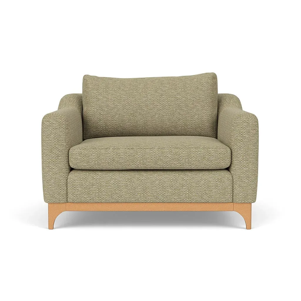 Love Seat - Apple, Herringbone Weave