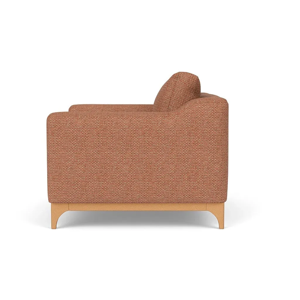 Love Seat - Brick, Herringbone Weave