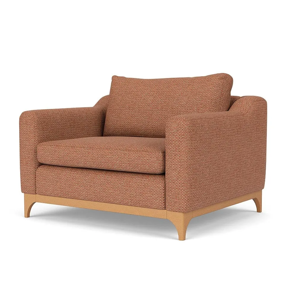 Love Seat - Brick, Herringbone Weave