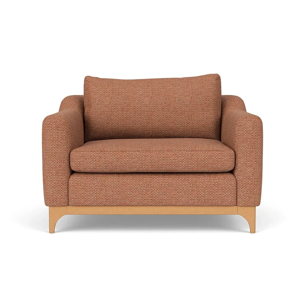 Love Seat - Brick, Herringbone Weave