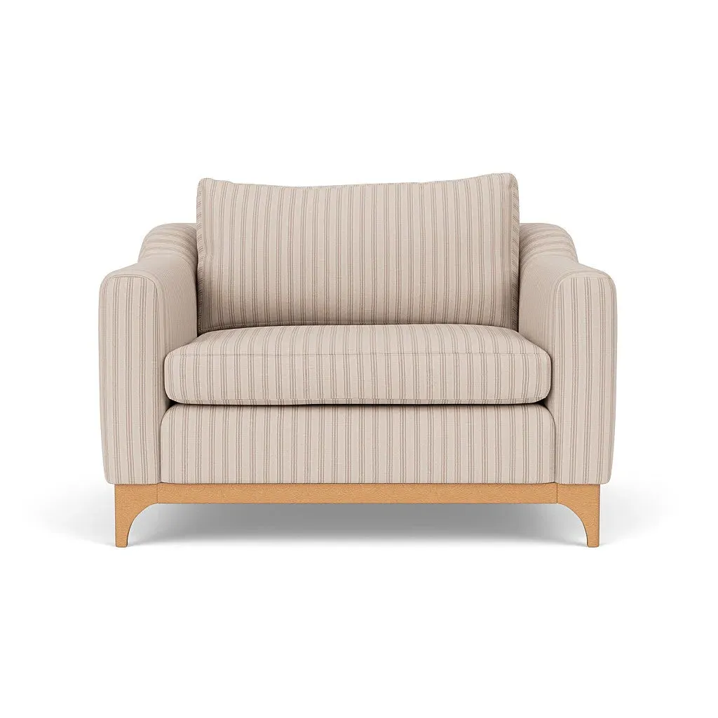 Love Seat - Flax, Kingham Stripe