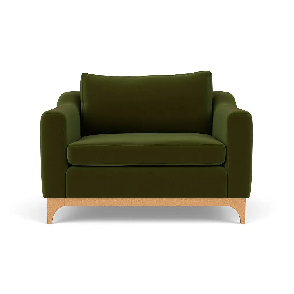 Love Seat - Forest Green, Matt Velvet