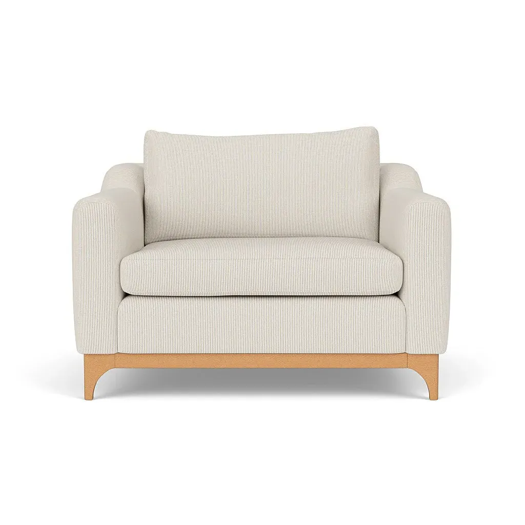 Love Seat - Natural, Broadway Stripe
