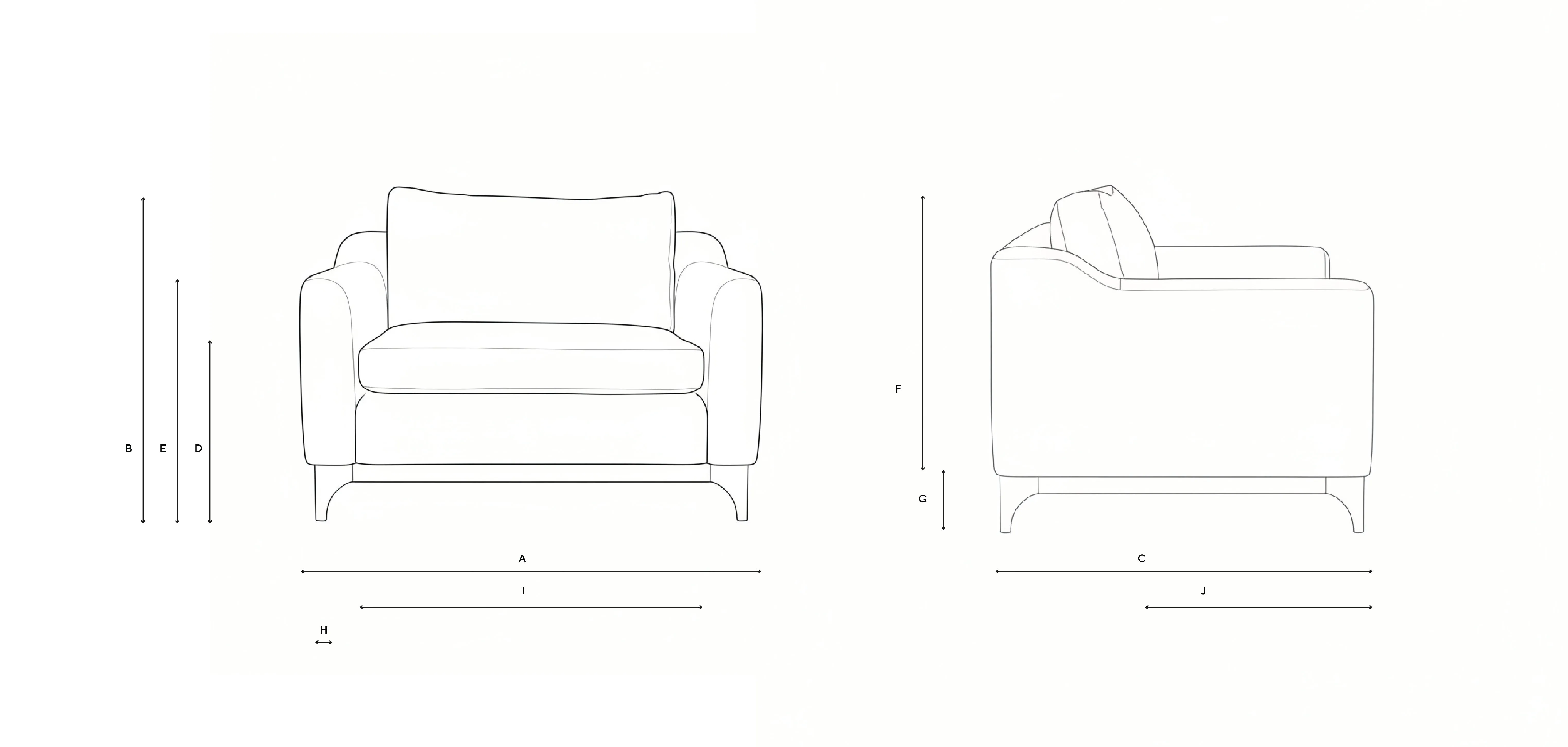Love Seat - Natural, Eco Chenille