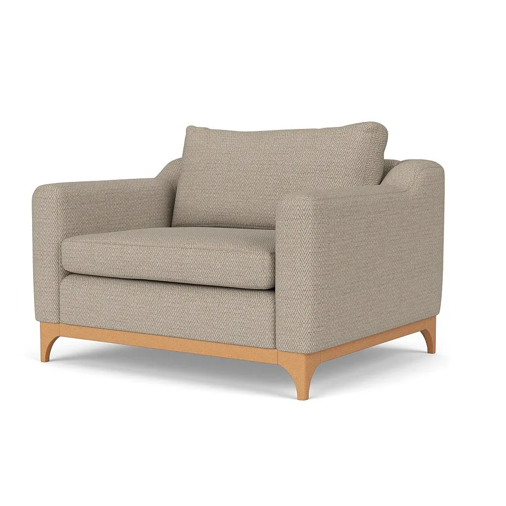 Love Seat - Natural, Herringbone Weave