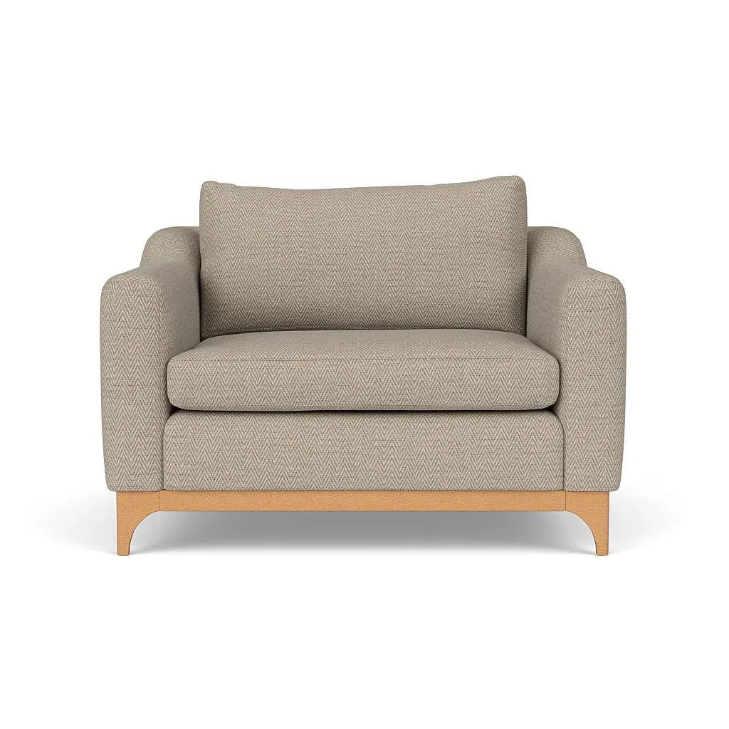 Love Seat - Natural, Herringbone Weave