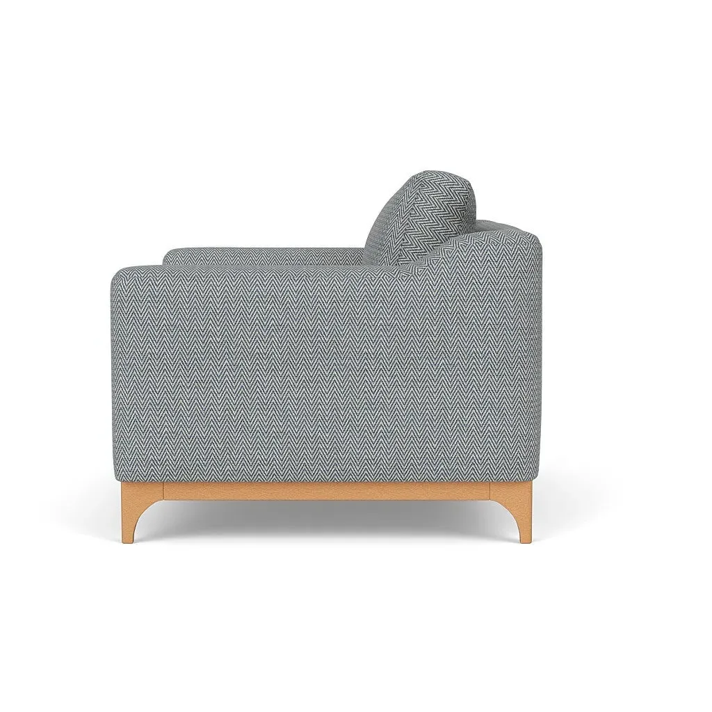 Love Seat - Navy, Herringbone Weave