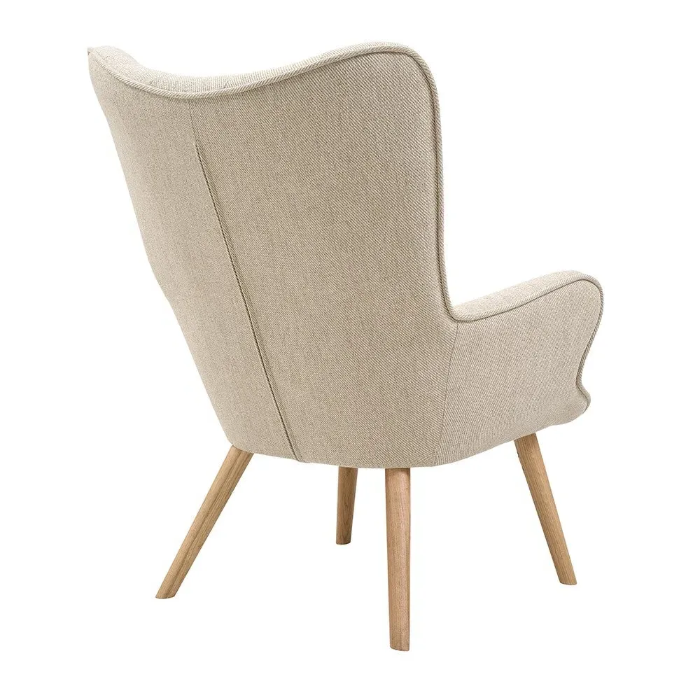 Chair and Footstool Set - Stone, Oak