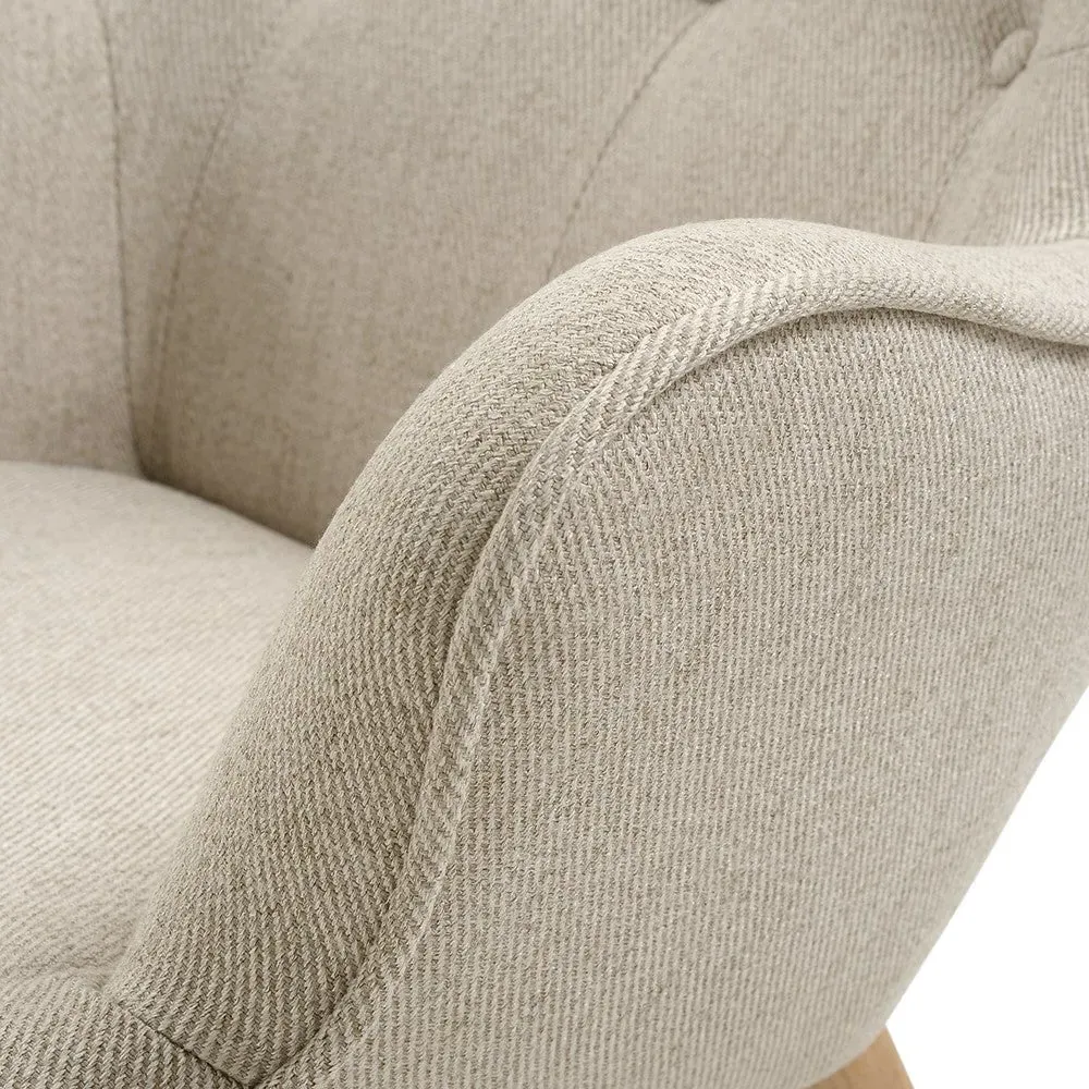 Chair and Footstool Set - Stone, Oak