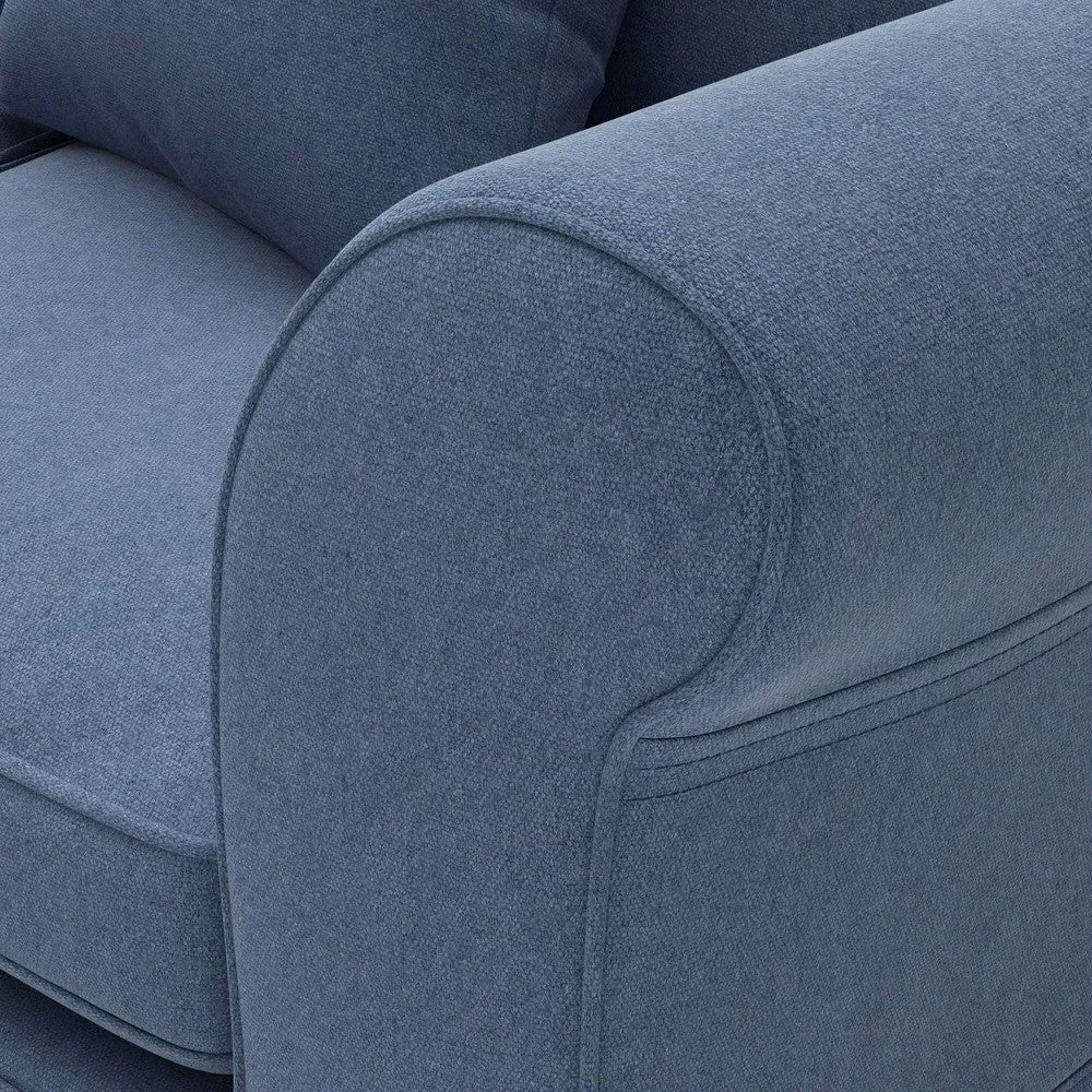 3-Seater Sofa - Dark Blue, Chunky Cotton