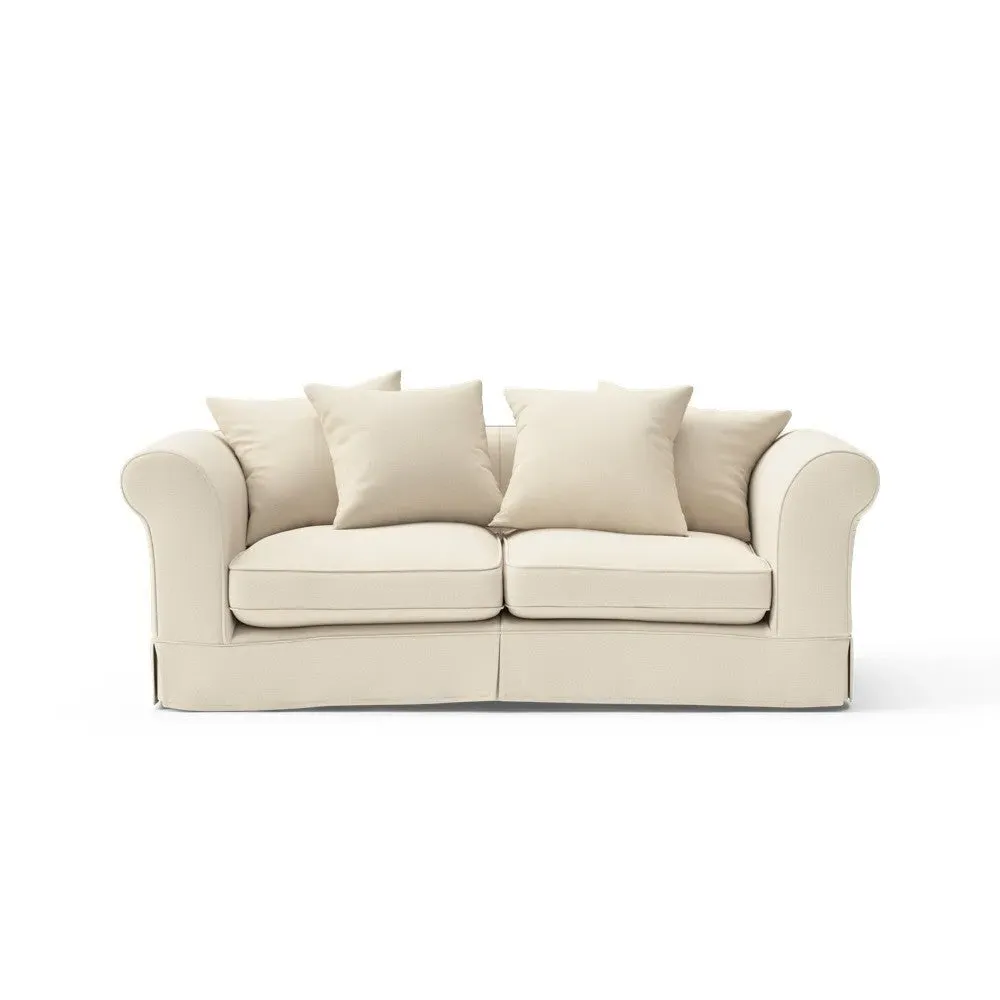 3-Seater Sofa with Removable Covers - Cream, House Weave image