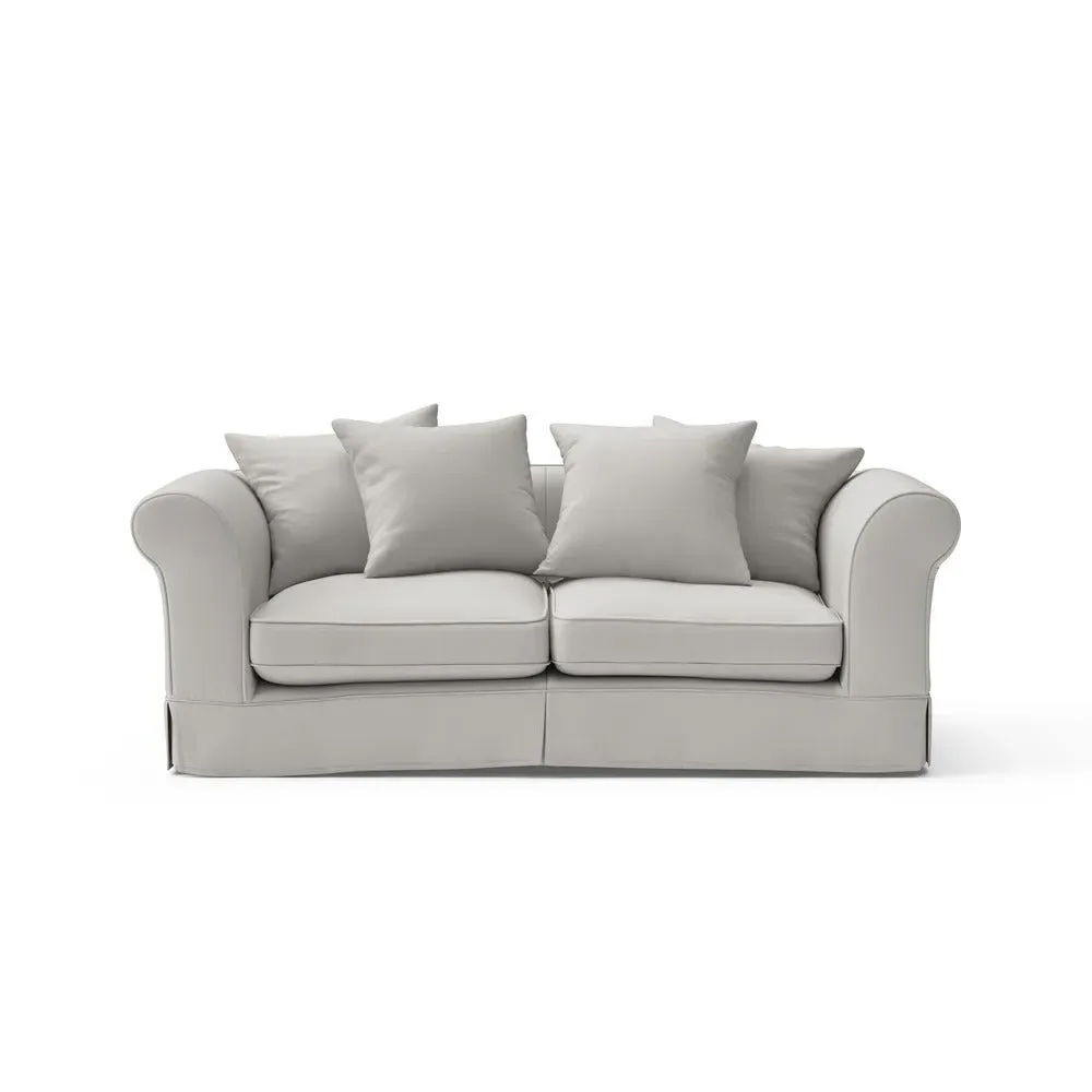 3-Seater Sofa with Removable Covers - Dove Grey, Linen Mix image