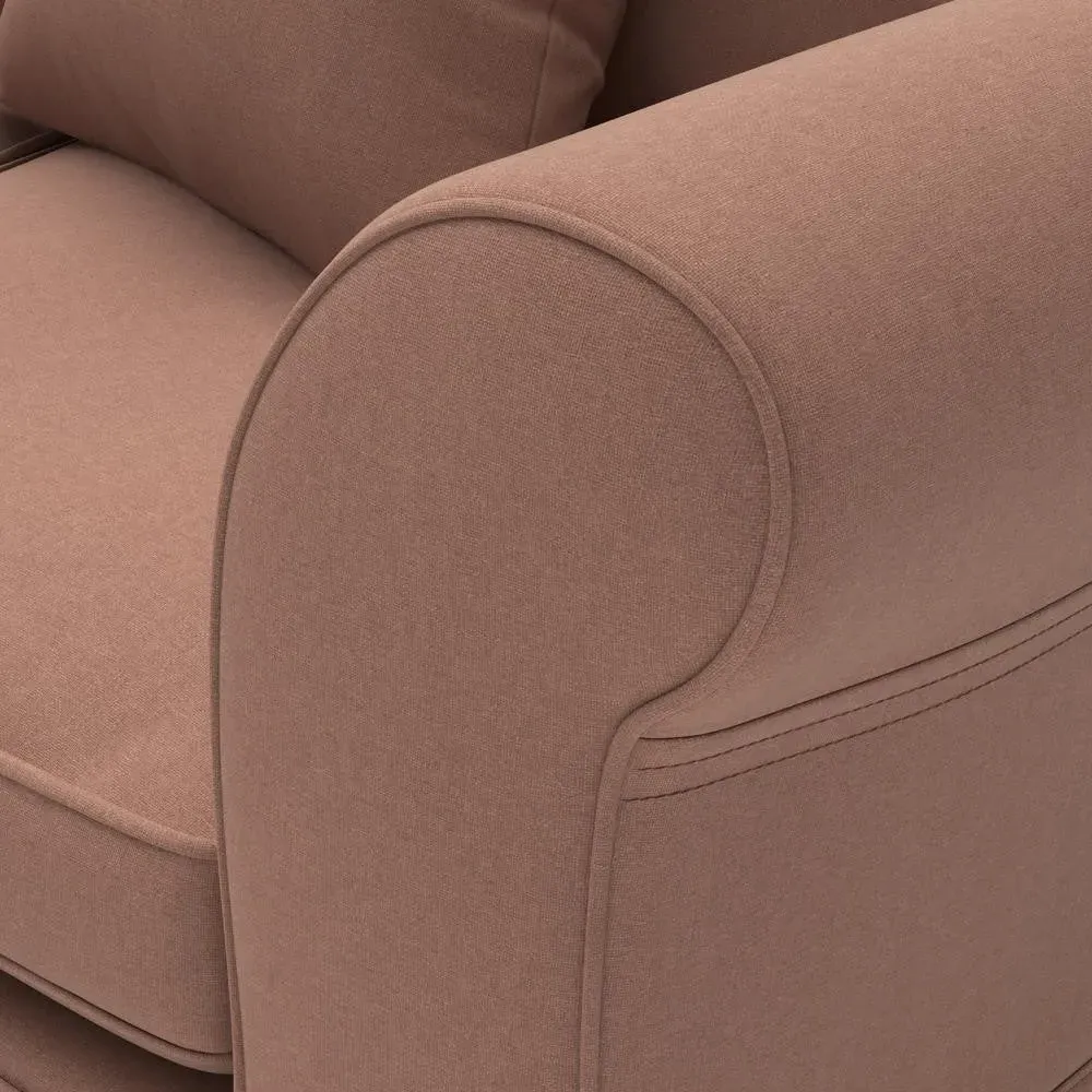 3-Seater Sofa with Removable Covers - Dusky Blush, Linen Mix